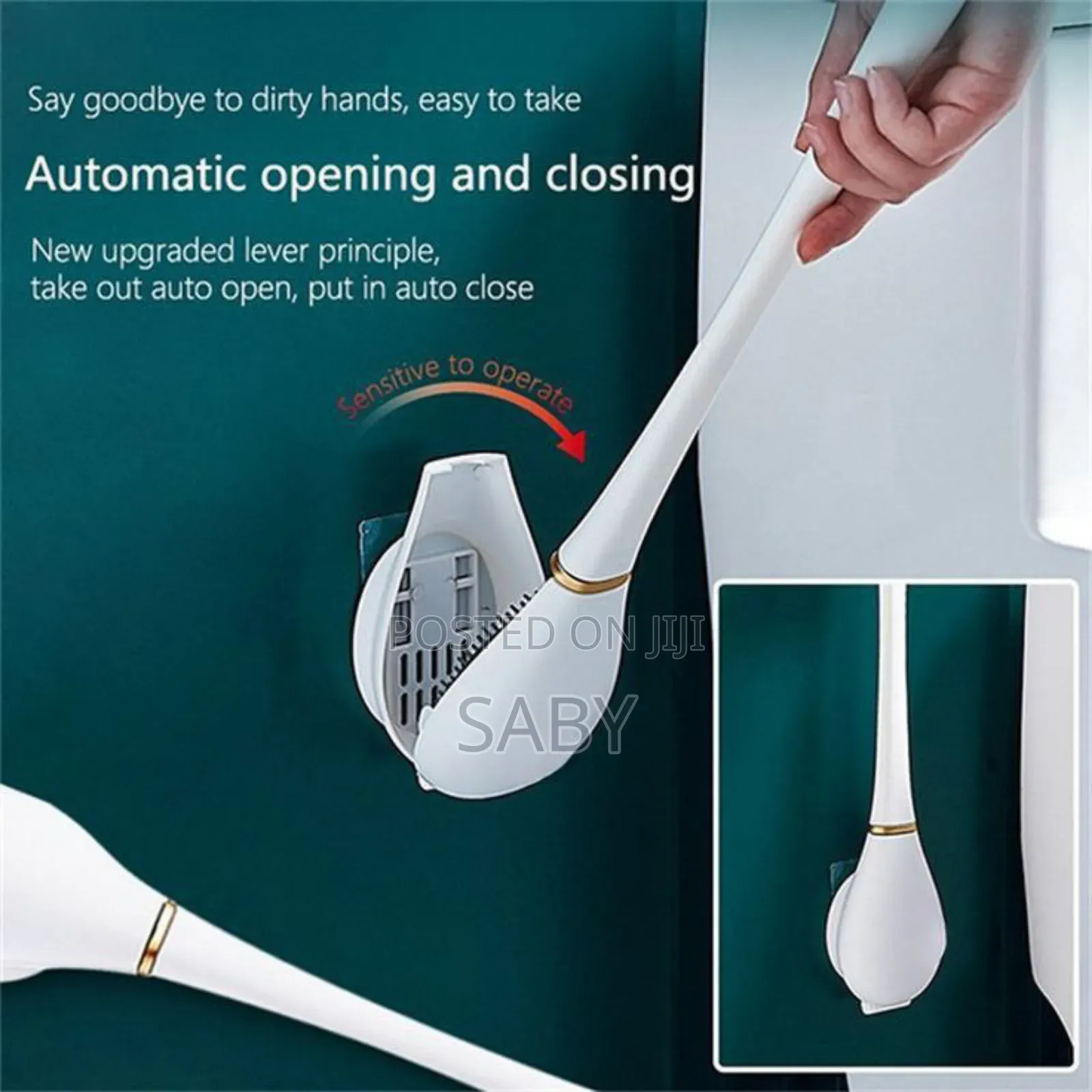Wall-Mounted Toilet Cleaning Brush With Brush Holder