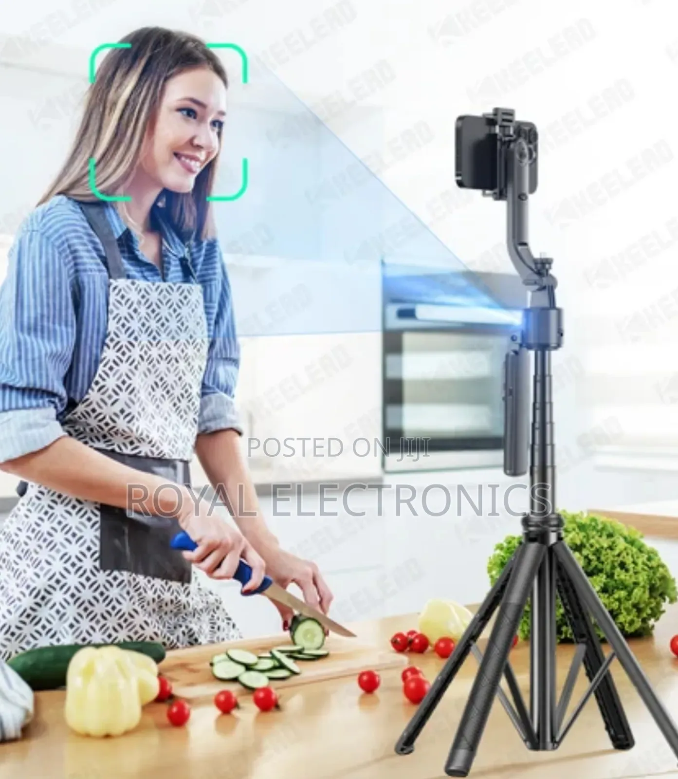 Ai Gimbal Stabilizer With Face Tracking and Tripod Max 1.63 Meter