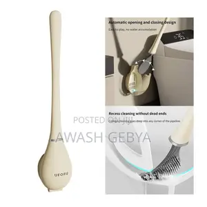 Wall-Mounted Toilet Cleaning Brush With Brush Holder