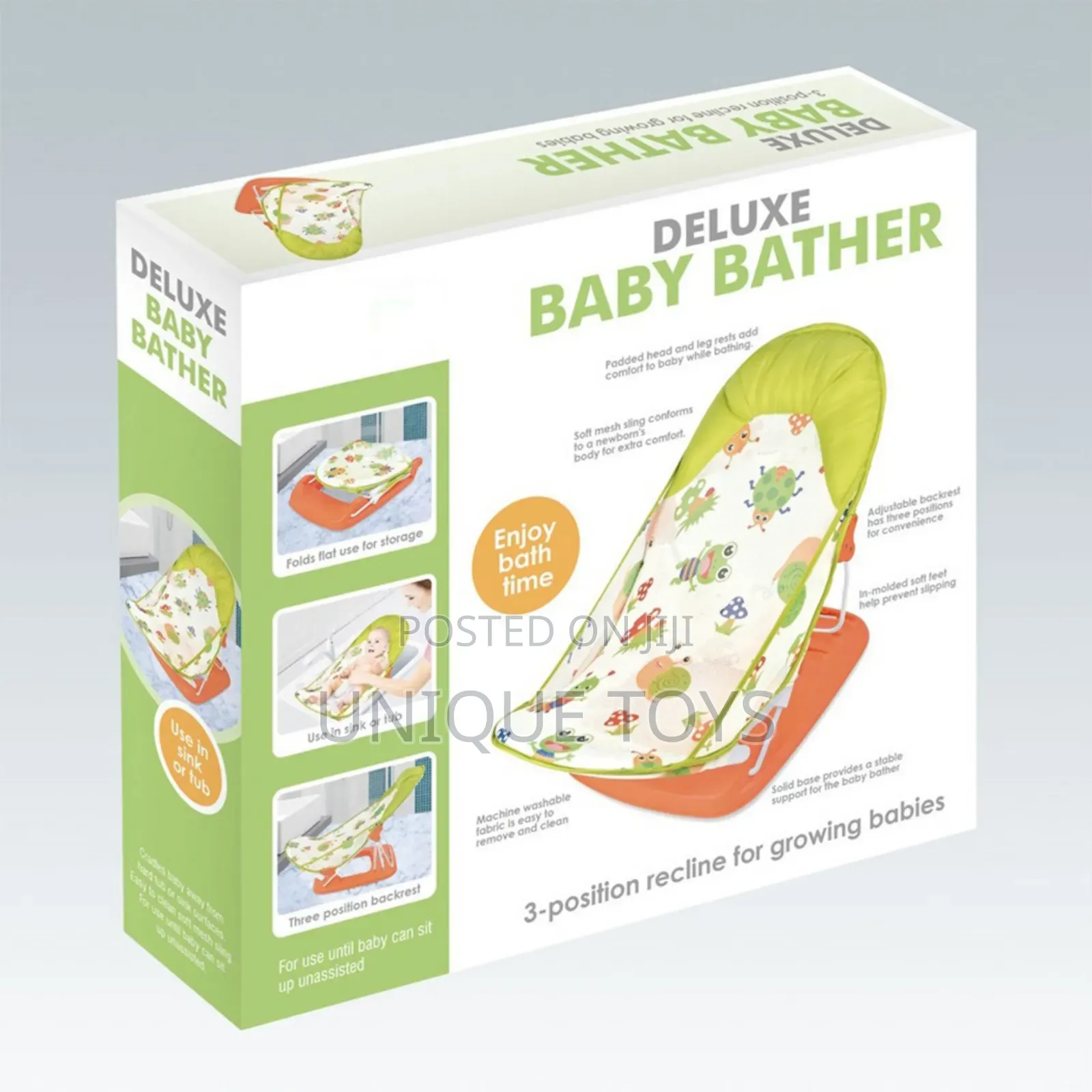 Deluxe Baby Bather Chair With Pillow – Green