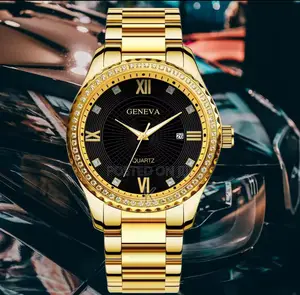 Roman Diamond Scale Geneva Watch