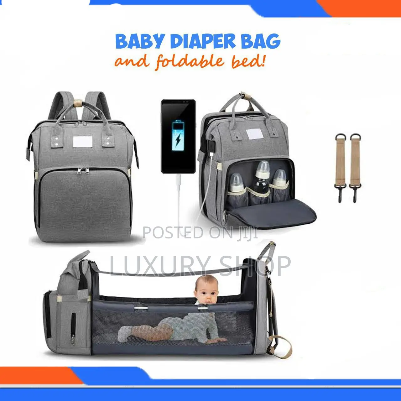 Baby Diaper Bag And Foldable Bed