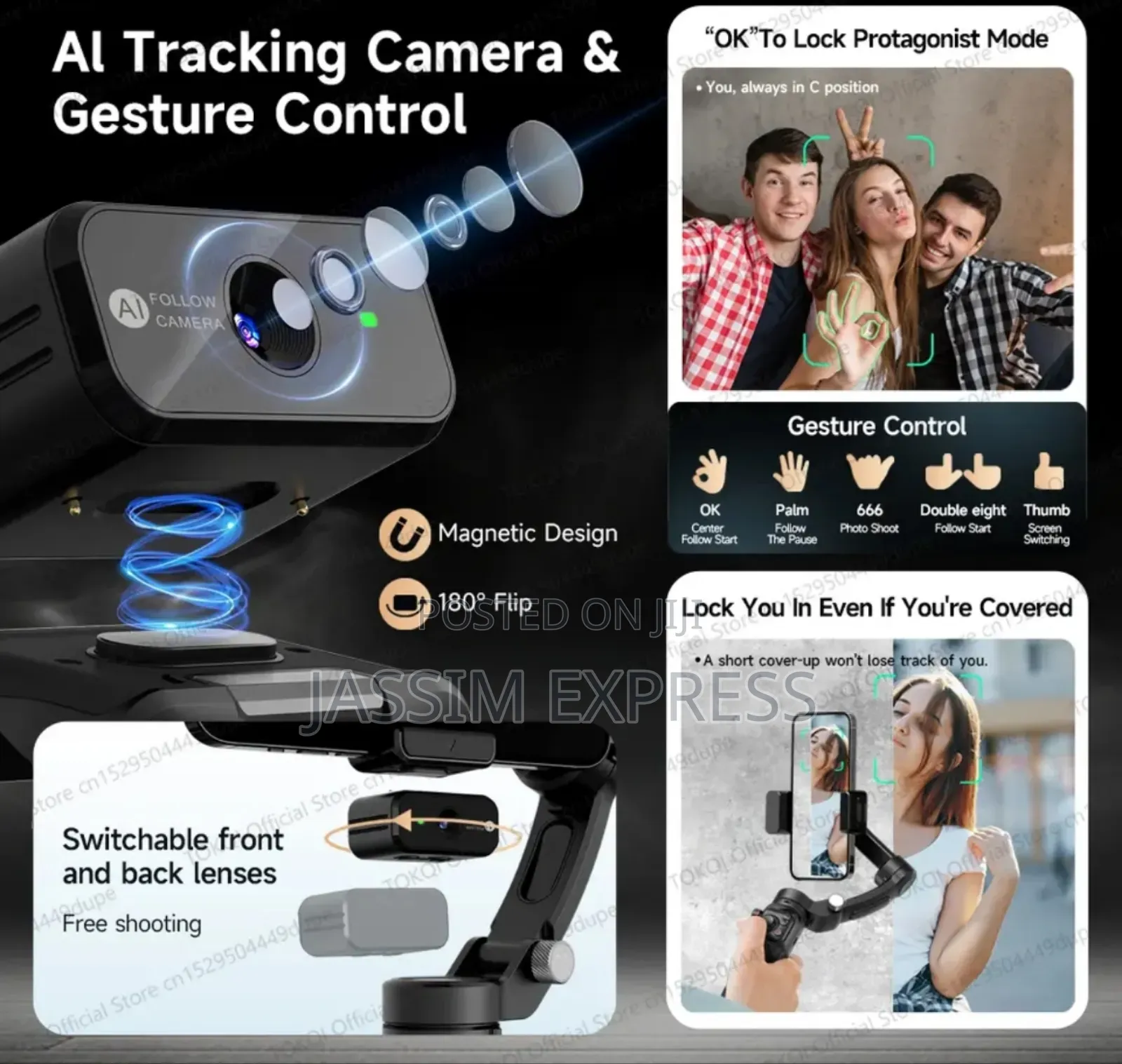 Ai Stabilzation 3 Axis Gimbal With Detachable Radio Microphone
