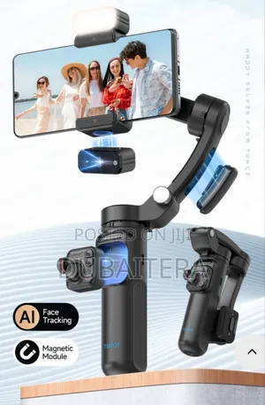 Ai Stabilzation ያለው 3 Axis Gimbal የራሱ የሆነ Radio Microphone ያለው የሚነቀል