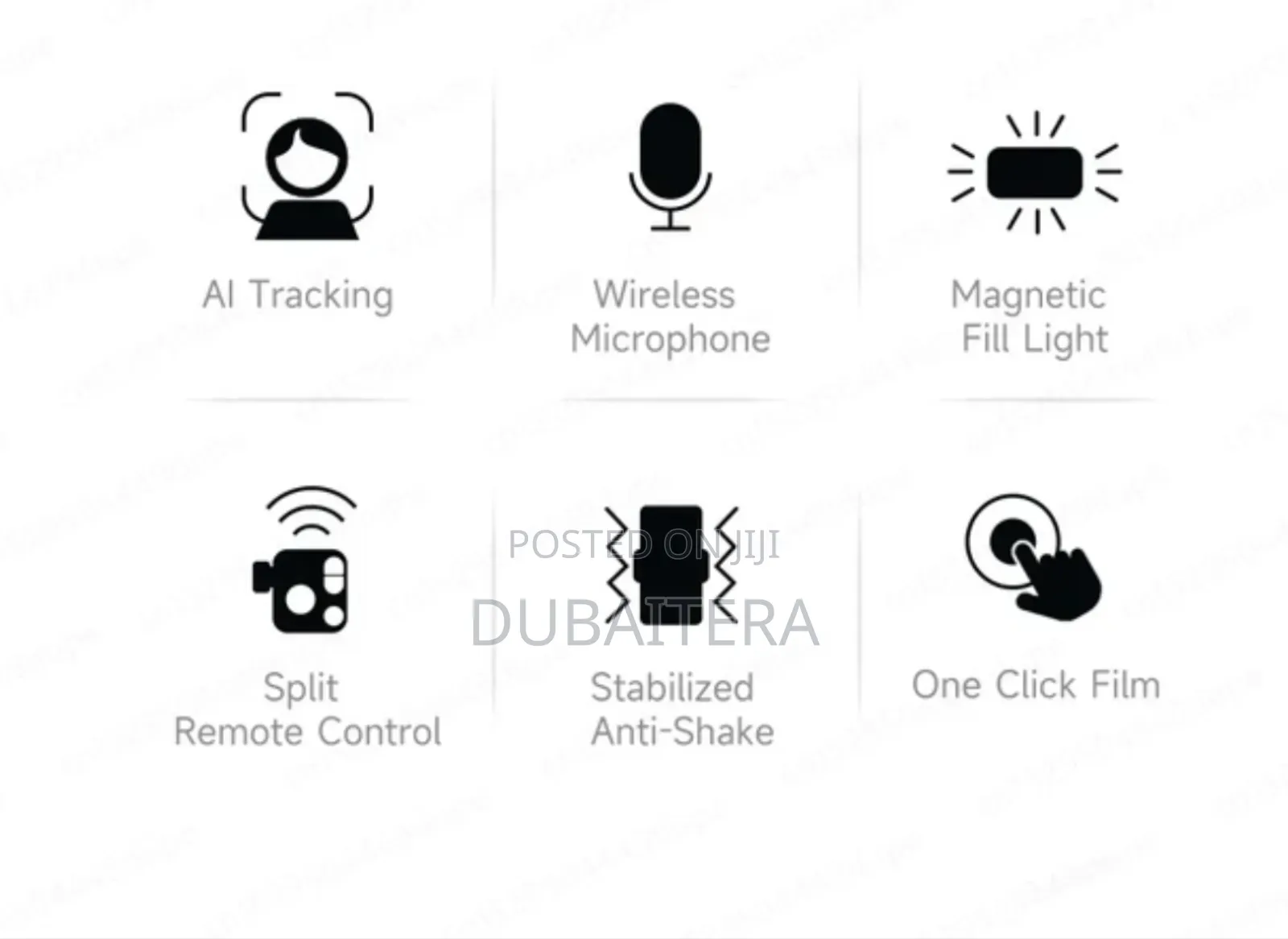 Ai Stabilzation ያለው 3 Axis Gimbal የራሱ የሆነ Radio Microphone ያለው የሚነቀል
