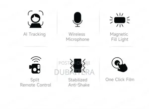 Ai Stabilzation ያለው 3 Axis Gimbal የራሱ የሆነ Radio Microphone ያለው የሚነቀል