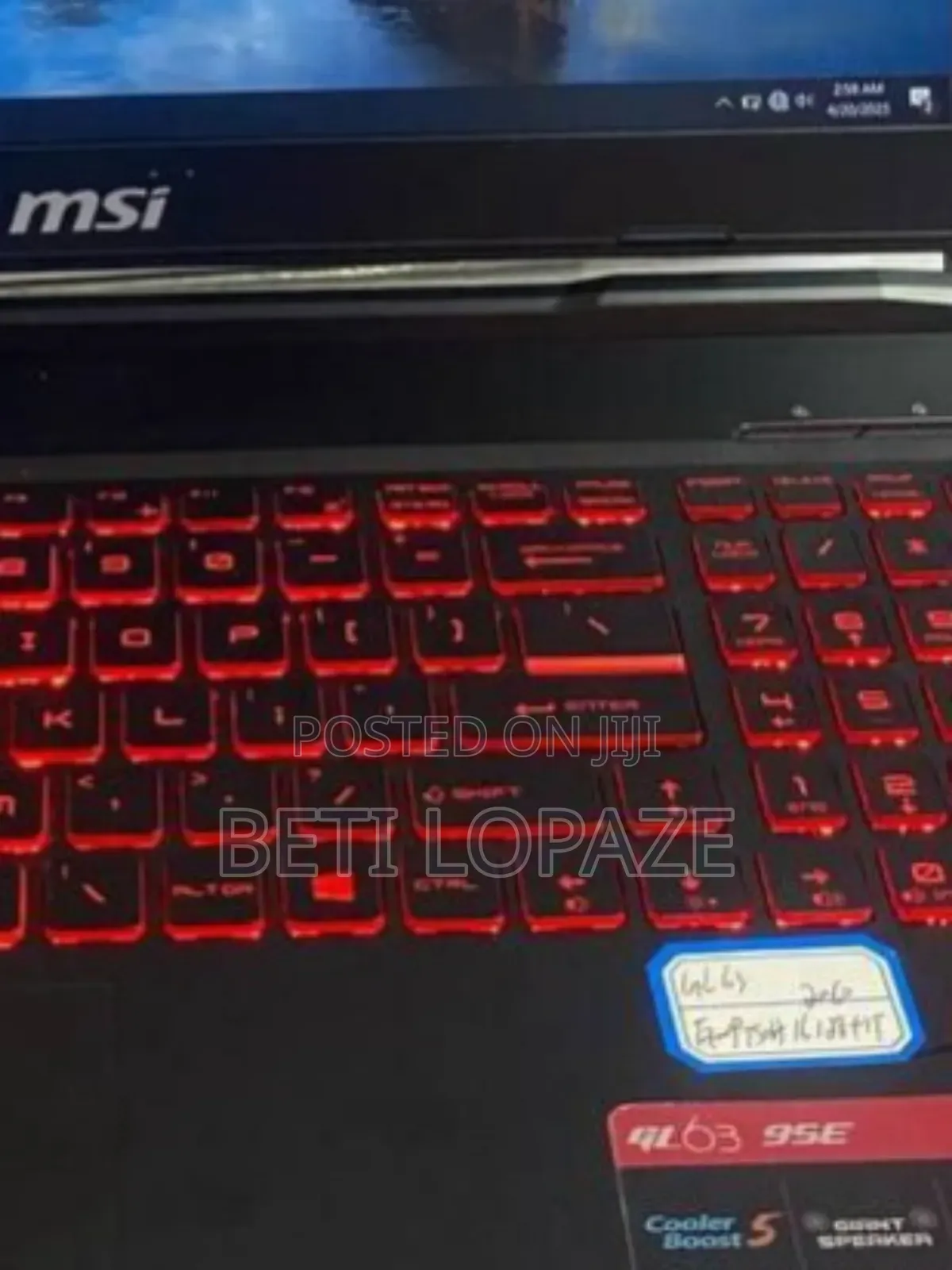 New Laptop MSI MSI Sword 15 16GB Intel Core I7 SSD 512GB