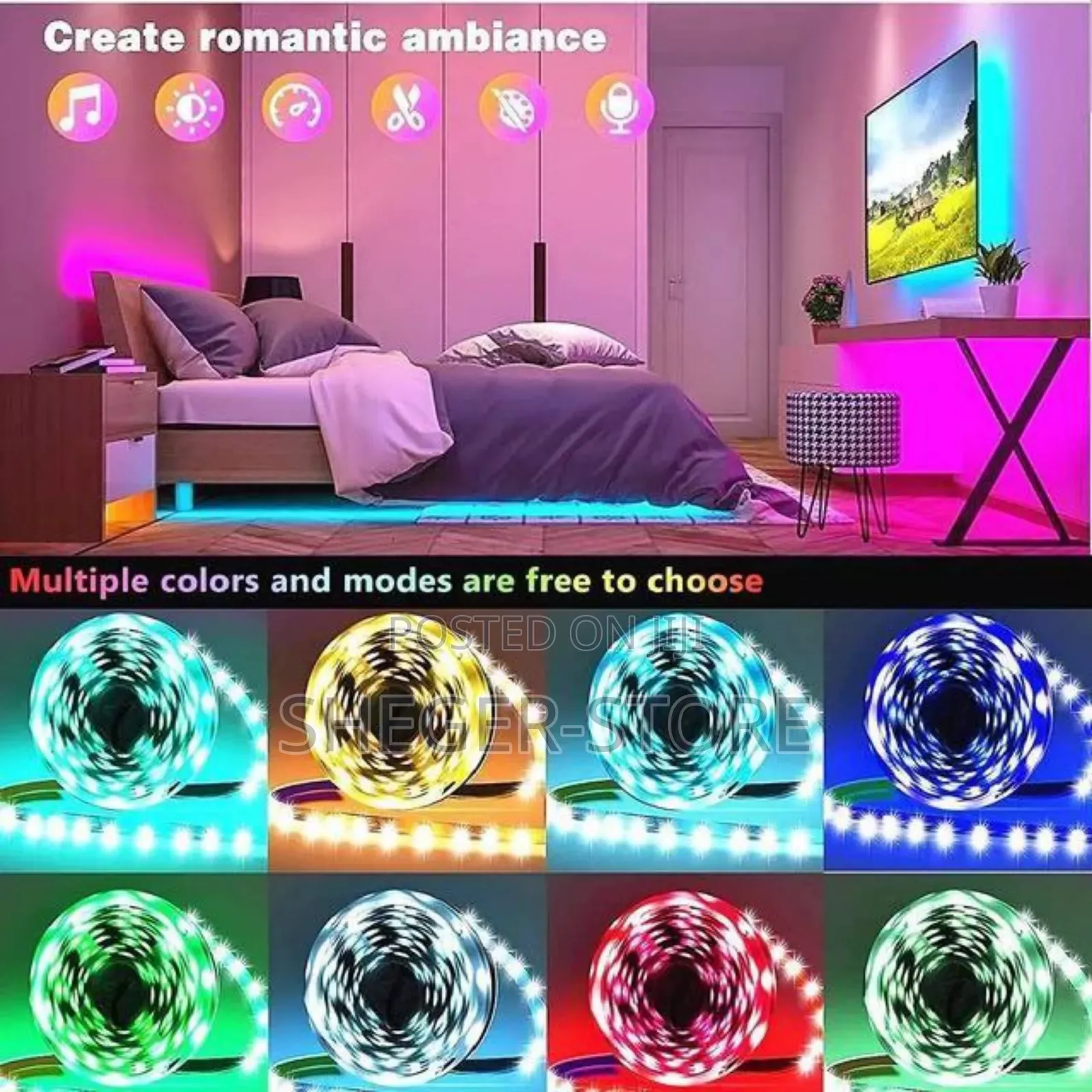 Orginal Super Bright 5m Led Strip Light(Free Delivery Included)