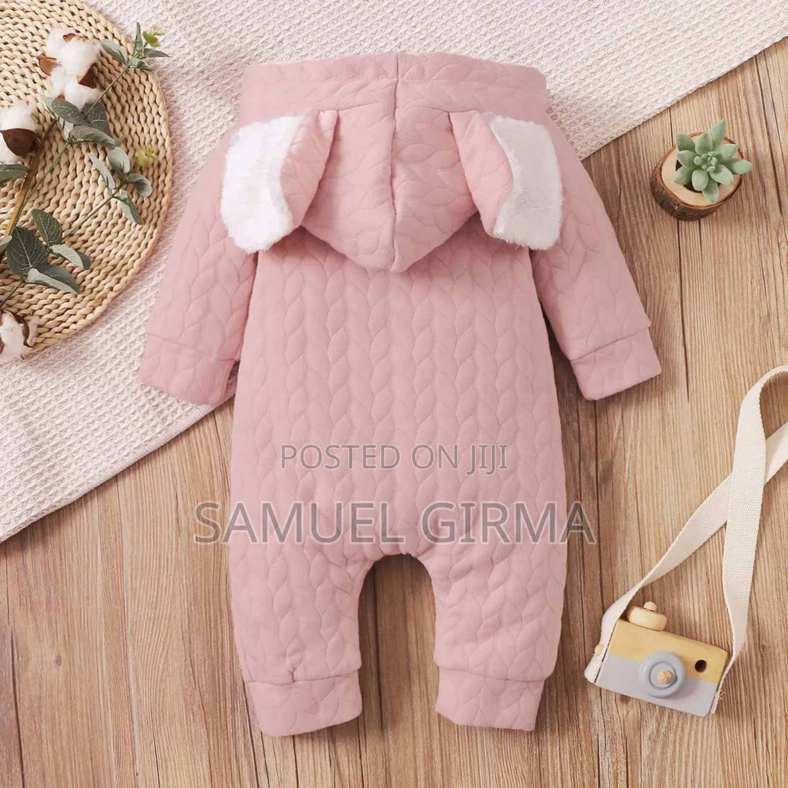 Mk- 0613 Unisex Winter Rabbit Ear Romper Size: 0-18 Month Size