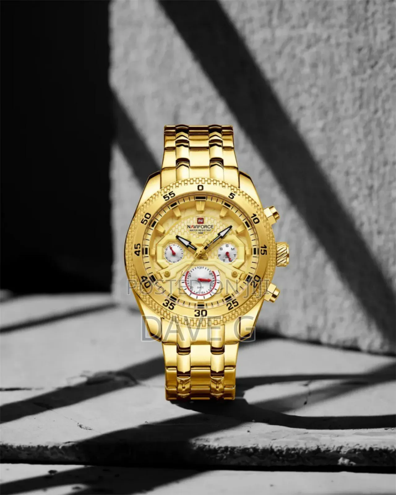 Naviforce Big Dial Quartz Elitex Watch Formen Chronograph Luxury Watch