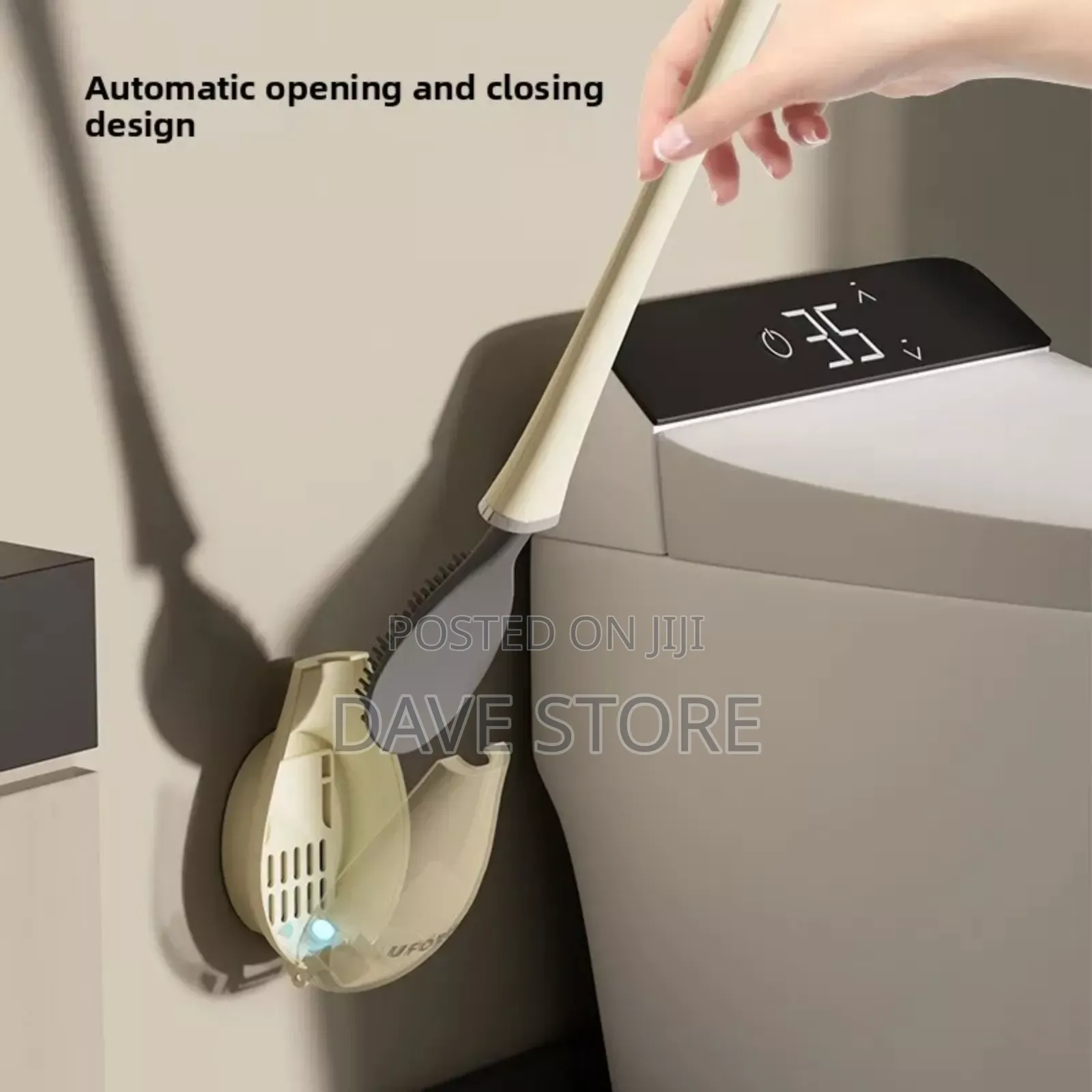 Wall-Mounted Toilet Cleaning Brush With Brush Holder