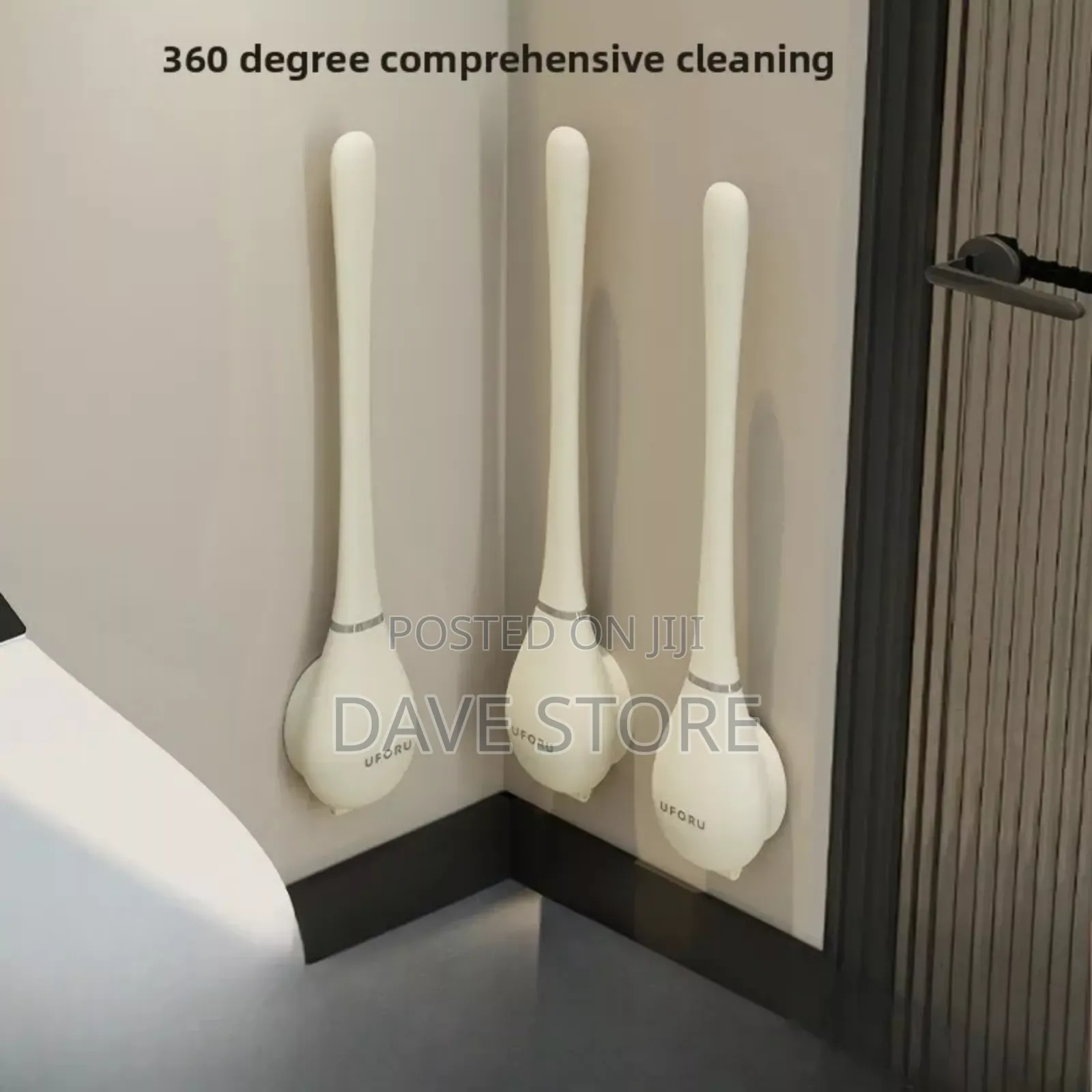 Wall-Mounted Toilet Cleaning Brush With Brush Holder