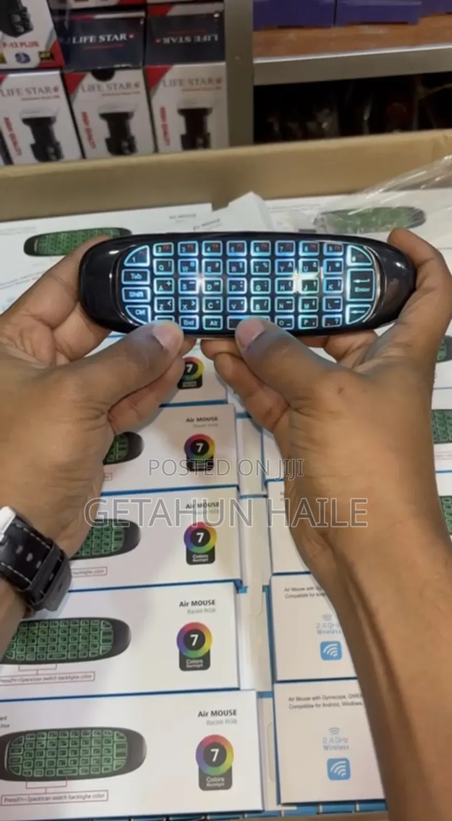 Air Mouse Remote With Rgb Light Keyboard