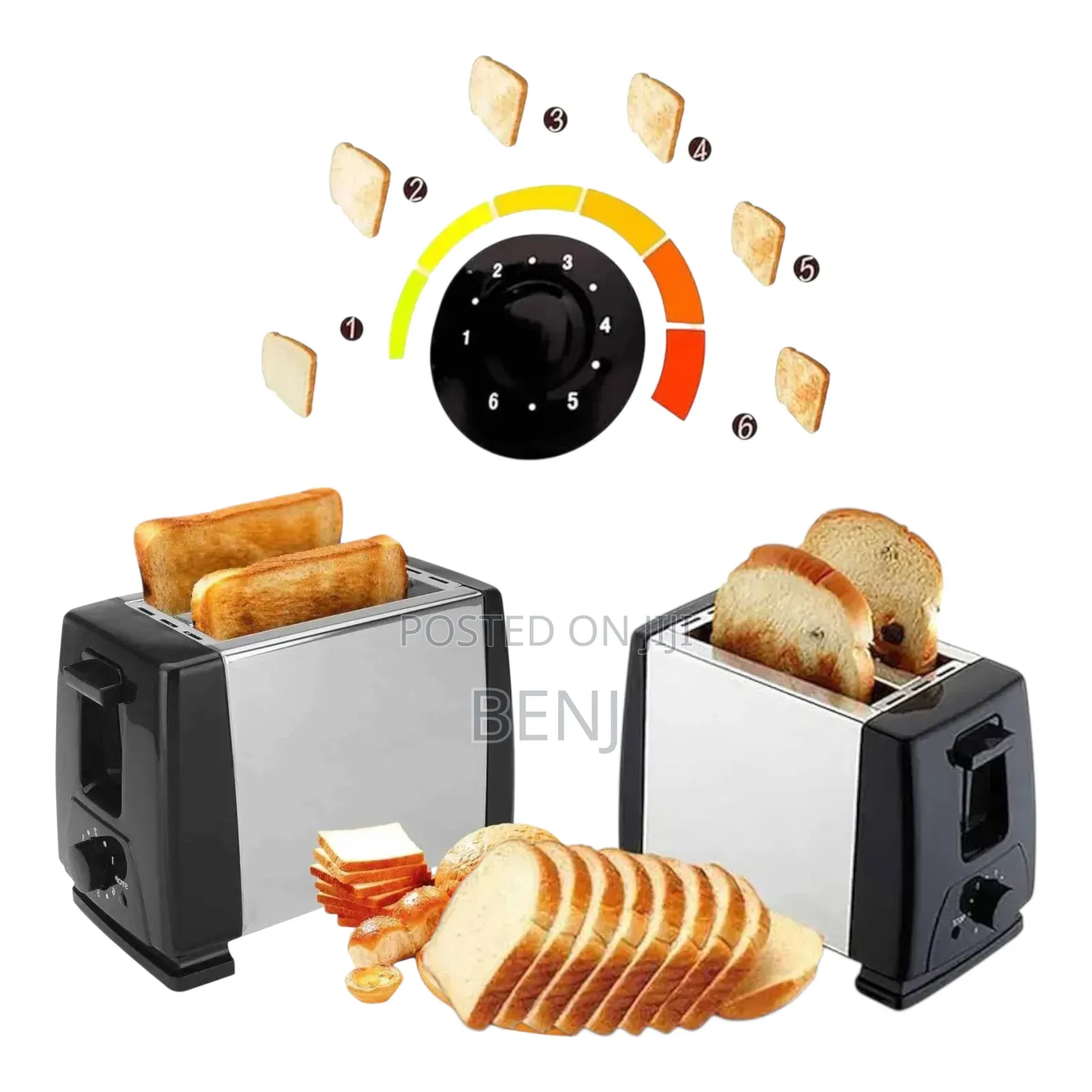 Sokany Slice Bread Toaster | 700w | Toast Defrost Reheat | Easy Clean