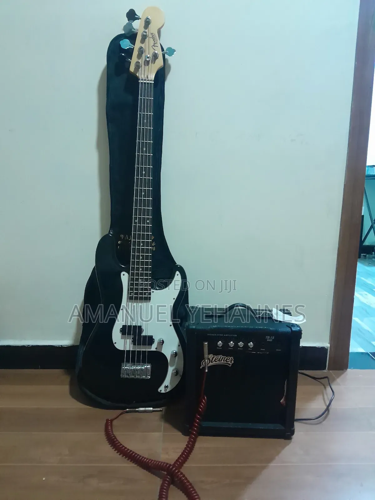 Bass Guitar With Bass Amplifier