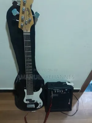 Bass Guitar With Bass Amplifier
