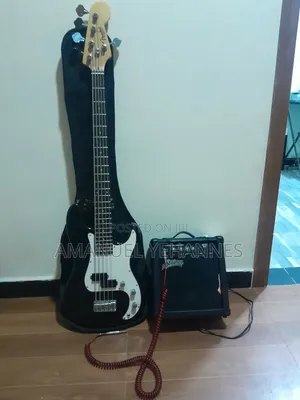 Bass Guitar With Bass Amplifier