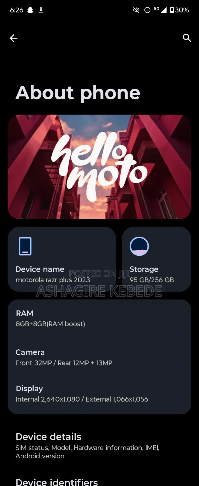 New Motorola Razr 40 Ultra 256 GB Black