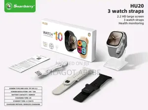 Hu20 Watch 10 Smart Wach With 3 Straps 2025 Edition