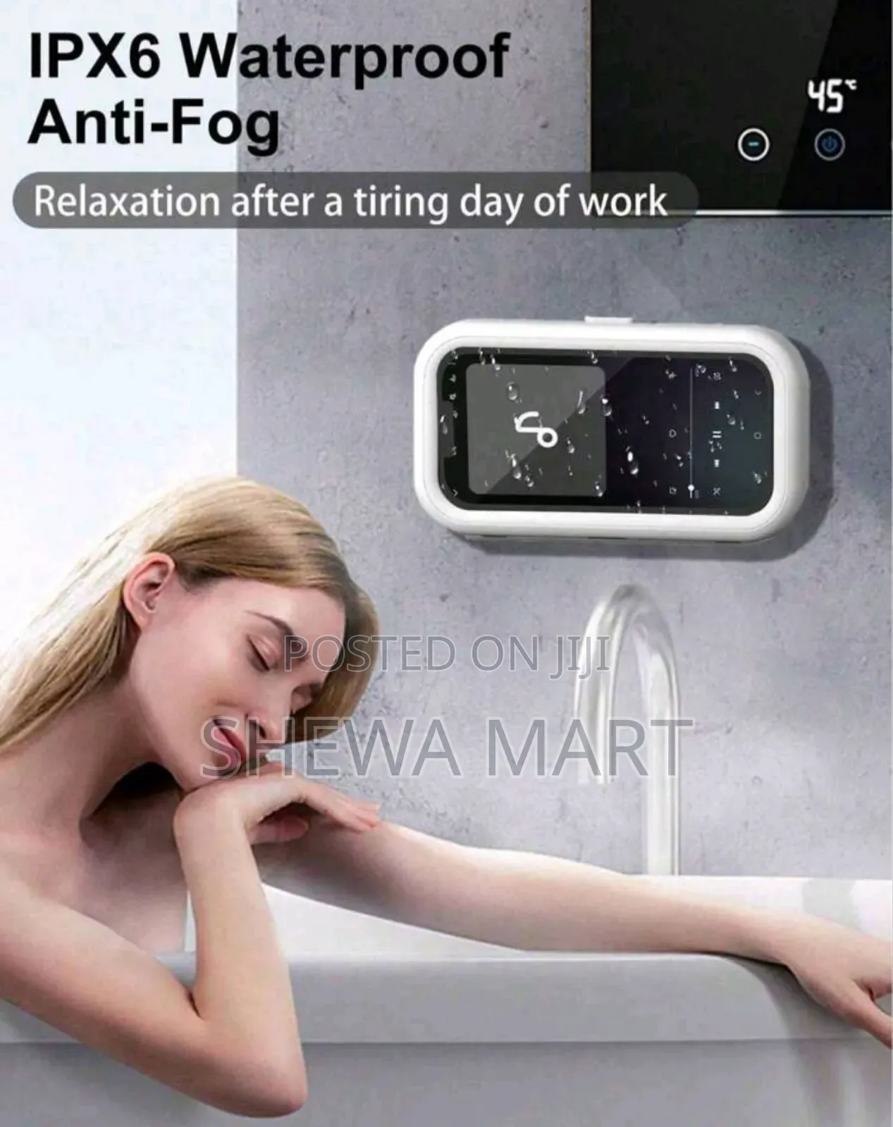360° Rotation Waterproof Shower Phone Holder, Retractable, Angle