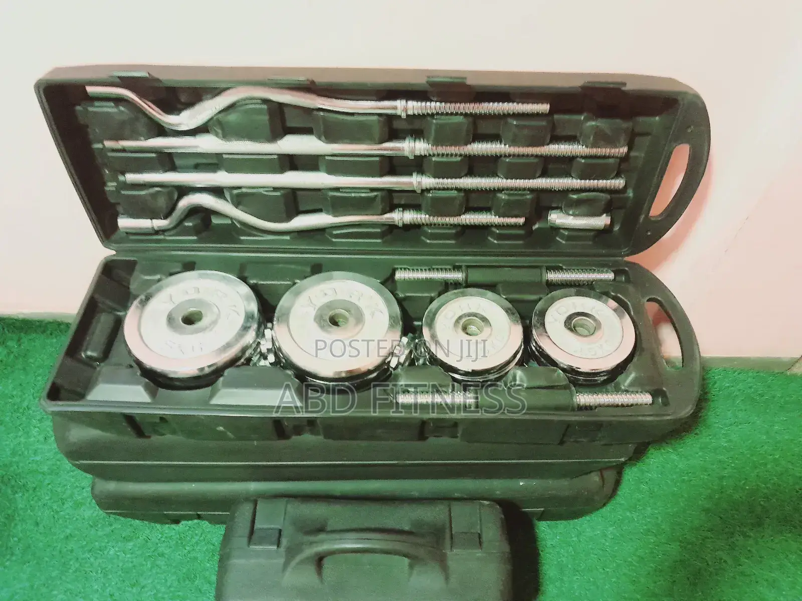 Meet Your All-in-One 55 Kg Set Dumbbells, Curl Bar, Space Saving.