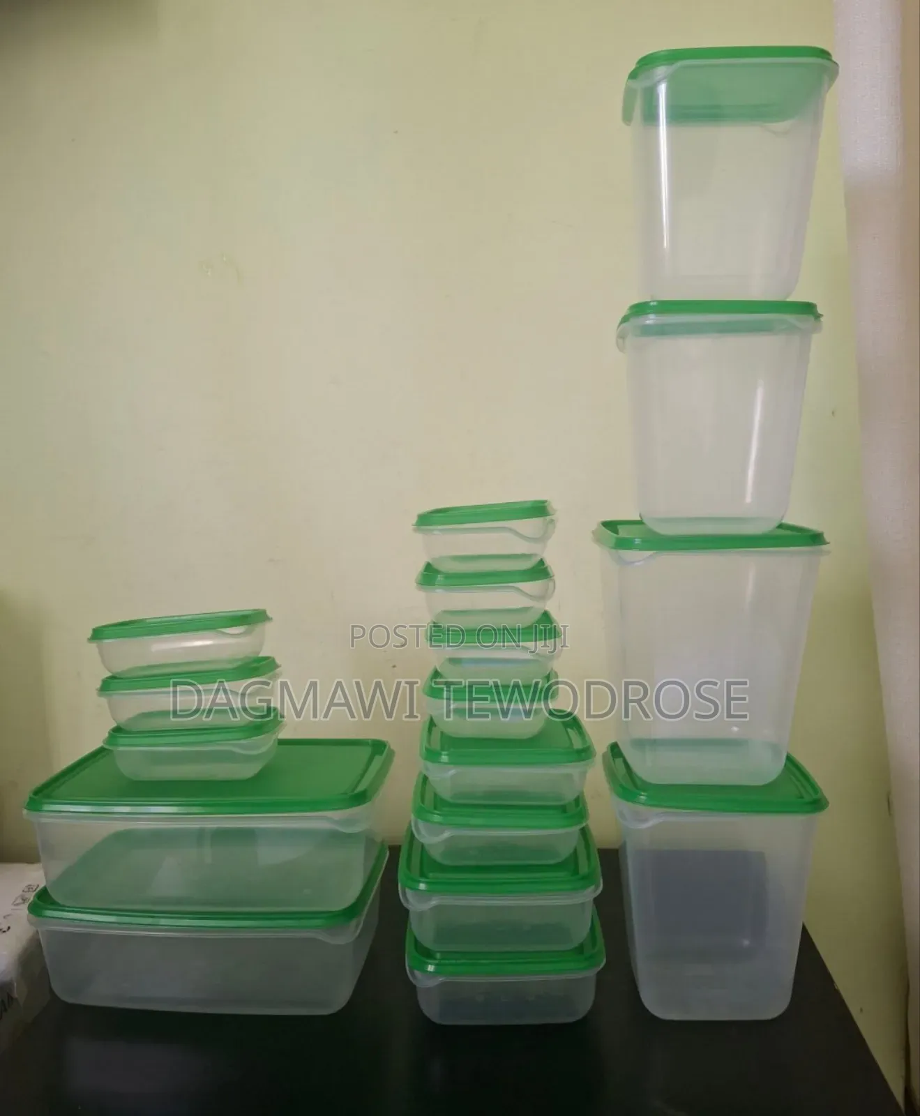 Ikea Food Container, Set of 17, Transparent/Orange/Green.