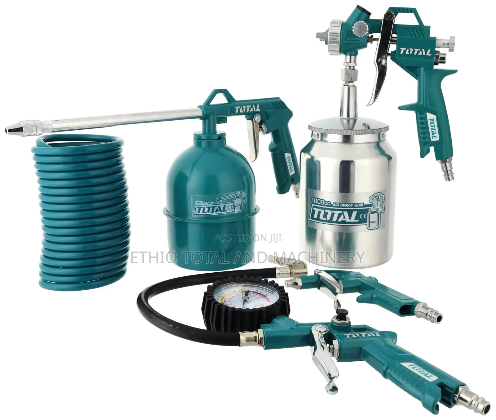 # Total 5-Piece Air Tool Set ፒስቶላ ሆዝ ማጠብያ መለኪያ እና ዳብራተር መምቻ