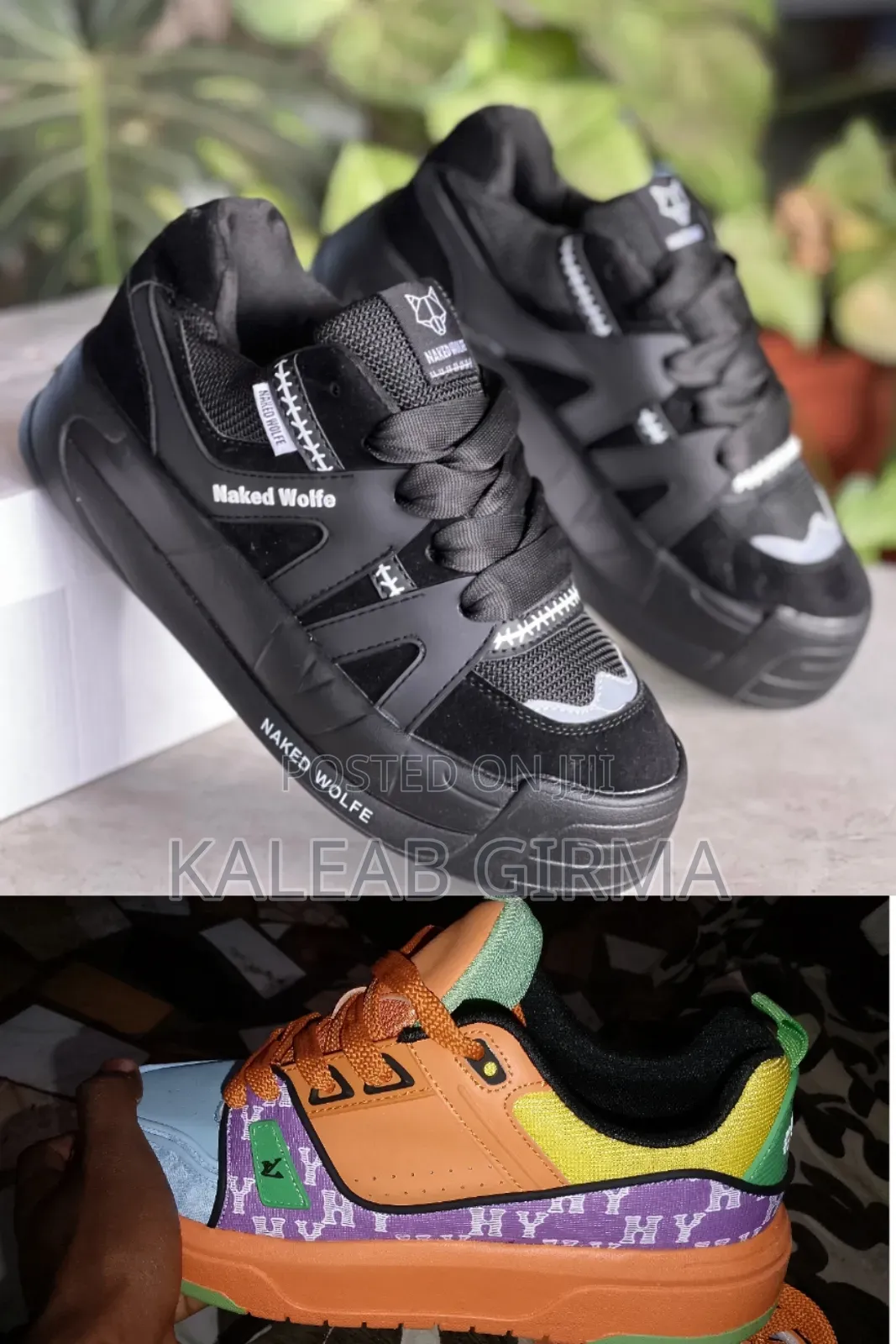 Naked Wolf and Multi-Color Lv-Style Shoes