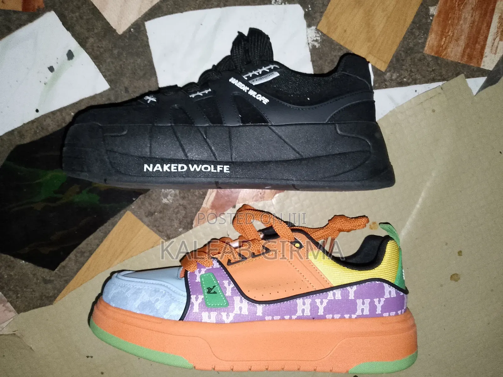 Naked Wolf and Multi-Color Lv-Style Shoes