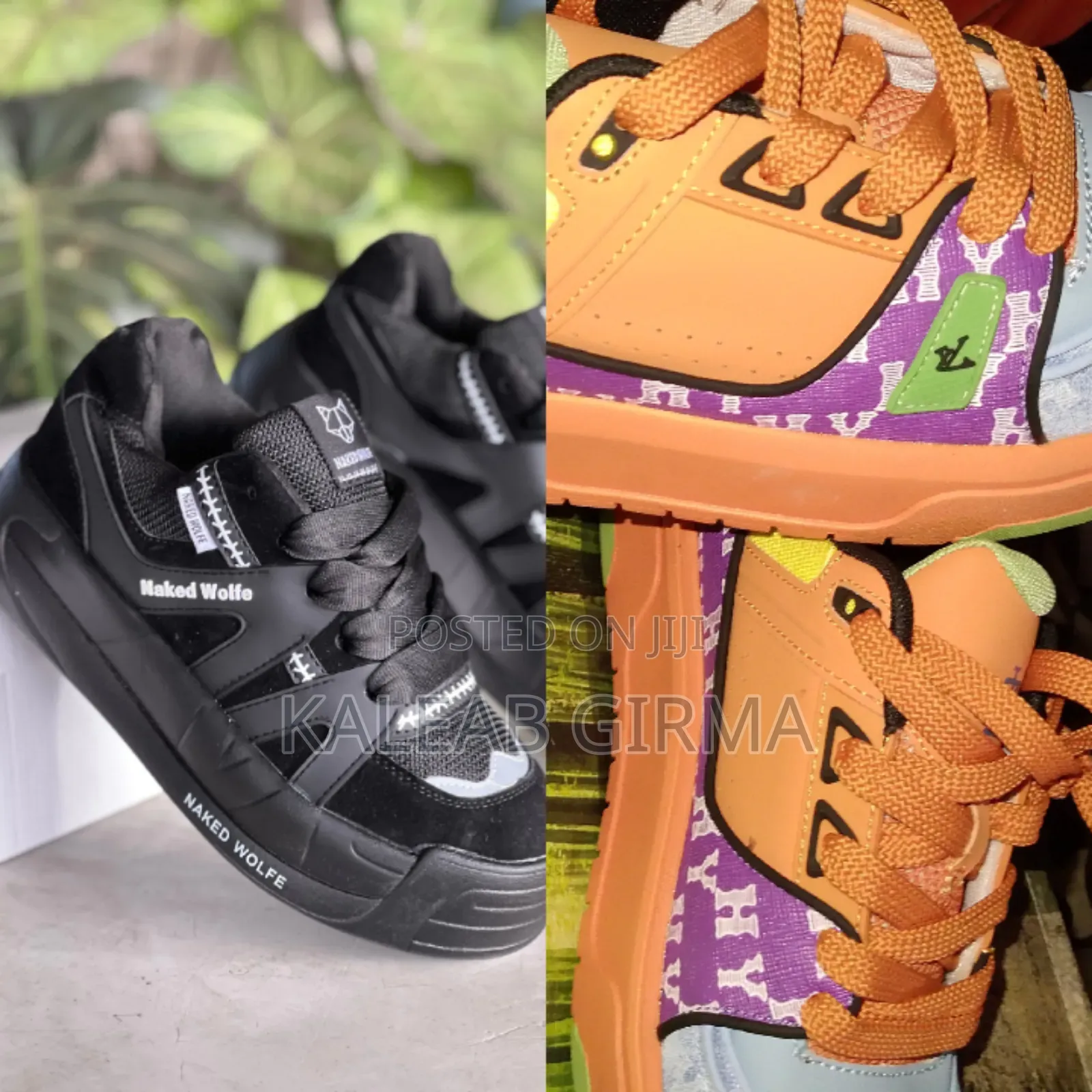 Naked Wolf and Multi-Color Lv-Style Shoes