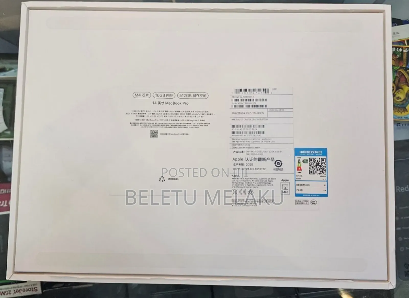 New Laptop Apple MacBook Pro 2024 M4 14-Inch 16GB Apple M4 SSD 512GB