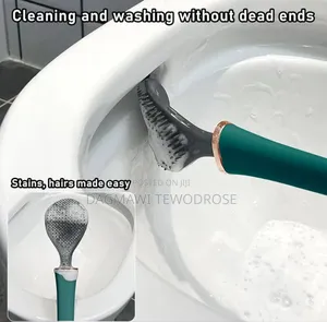 Wall-Mounted Toilet Cleaning Brush With Brush Holder