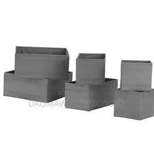 Ikea Organizer Box, Set of 6, Dark Grey