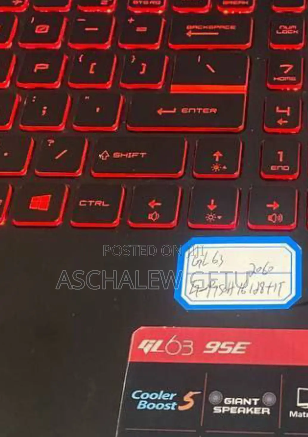 New Laptop MSI GF63 16GB Intel Core I7 SSD 512GB