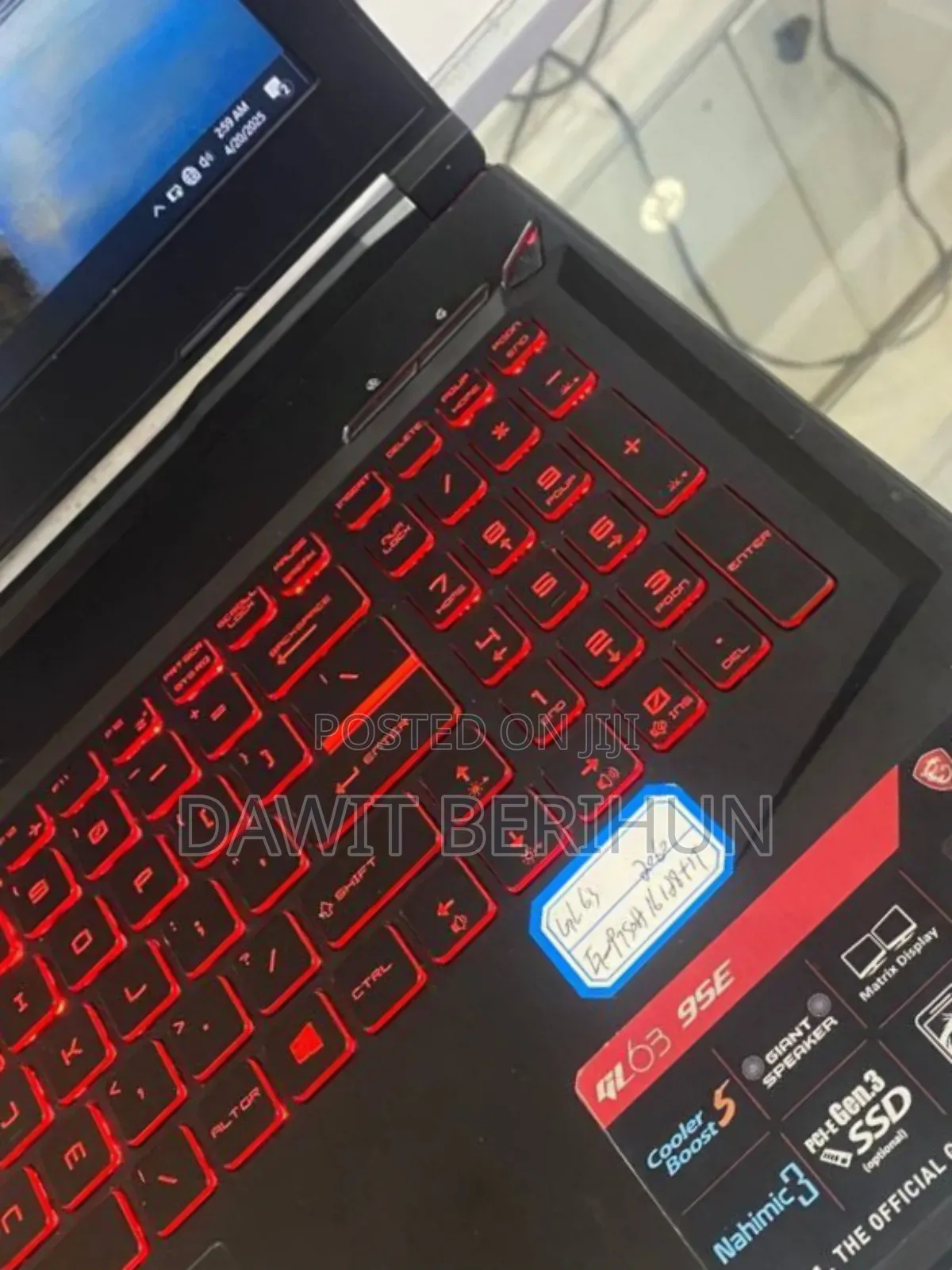 New Laptop MSI 16GB Intel Core I7 SSD 512GB