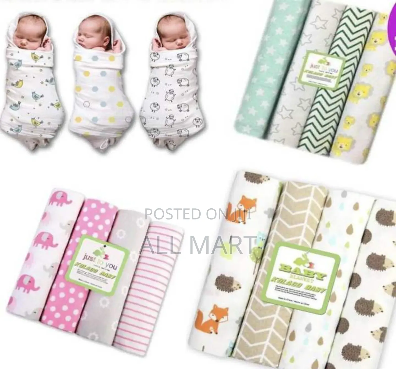 4pcs/Set Blanket Cotton New Born Baby