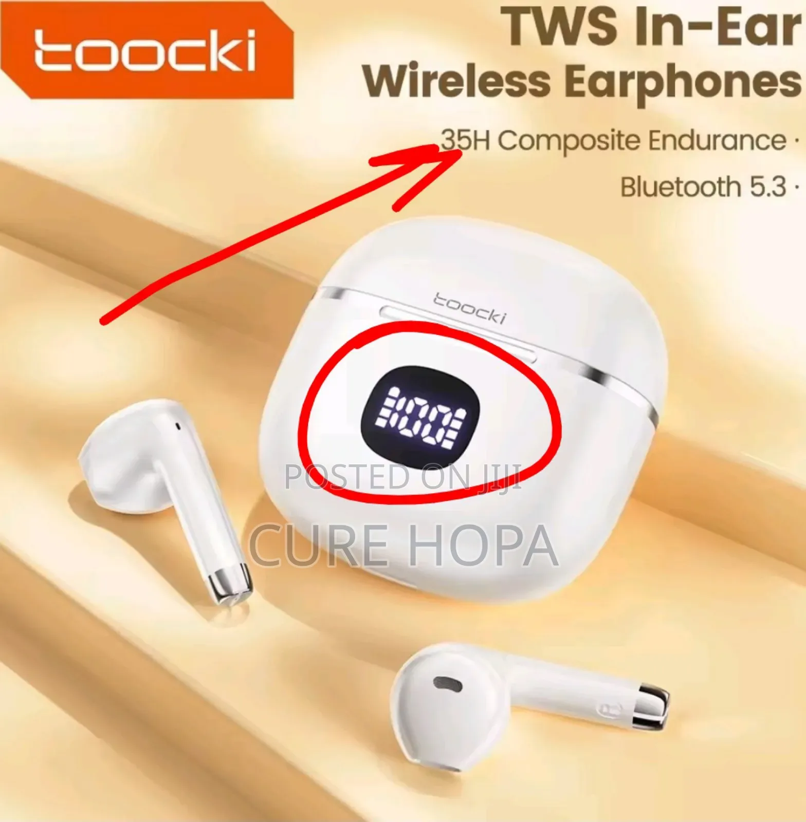 Toocki 06c Wireless Earphones Digital Display 35hrs,Gaming,Waterproof