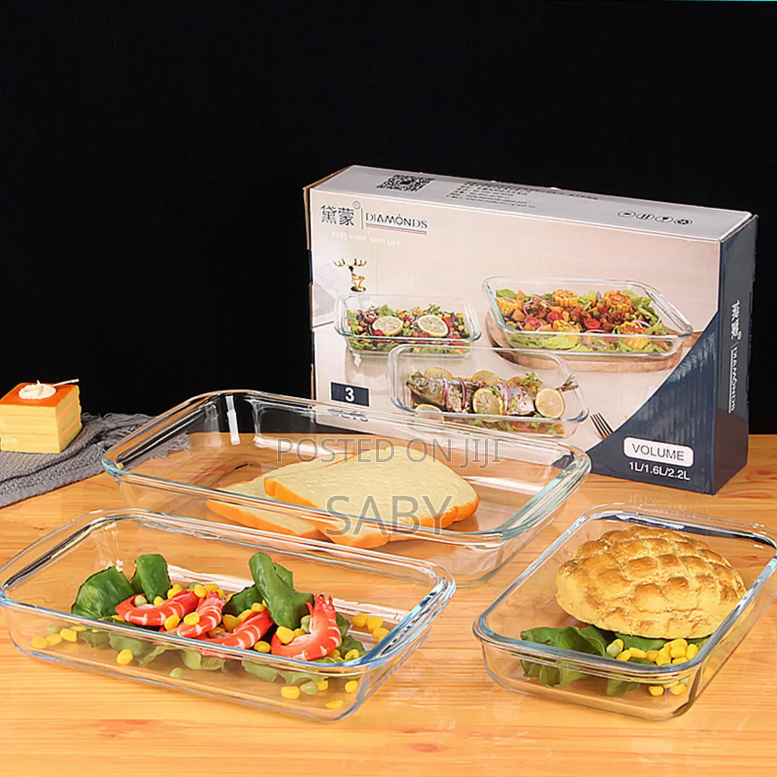 3pcs Borosilicate Glass,