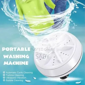 Portable Ultrasonic Washing Machine Designed for Small Laundry Items