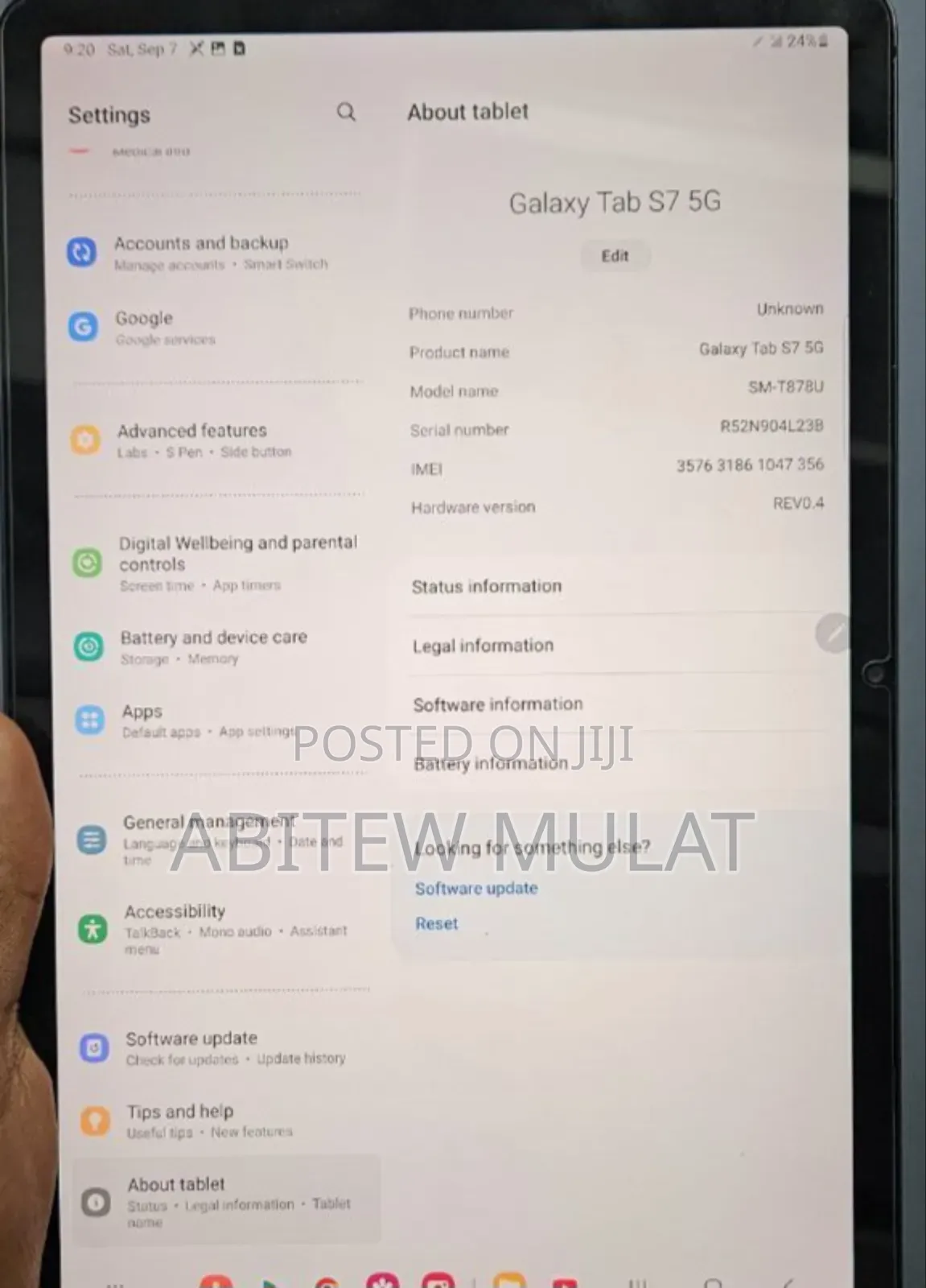 New Samsung Galaxy Tab S7 128 GB Gray