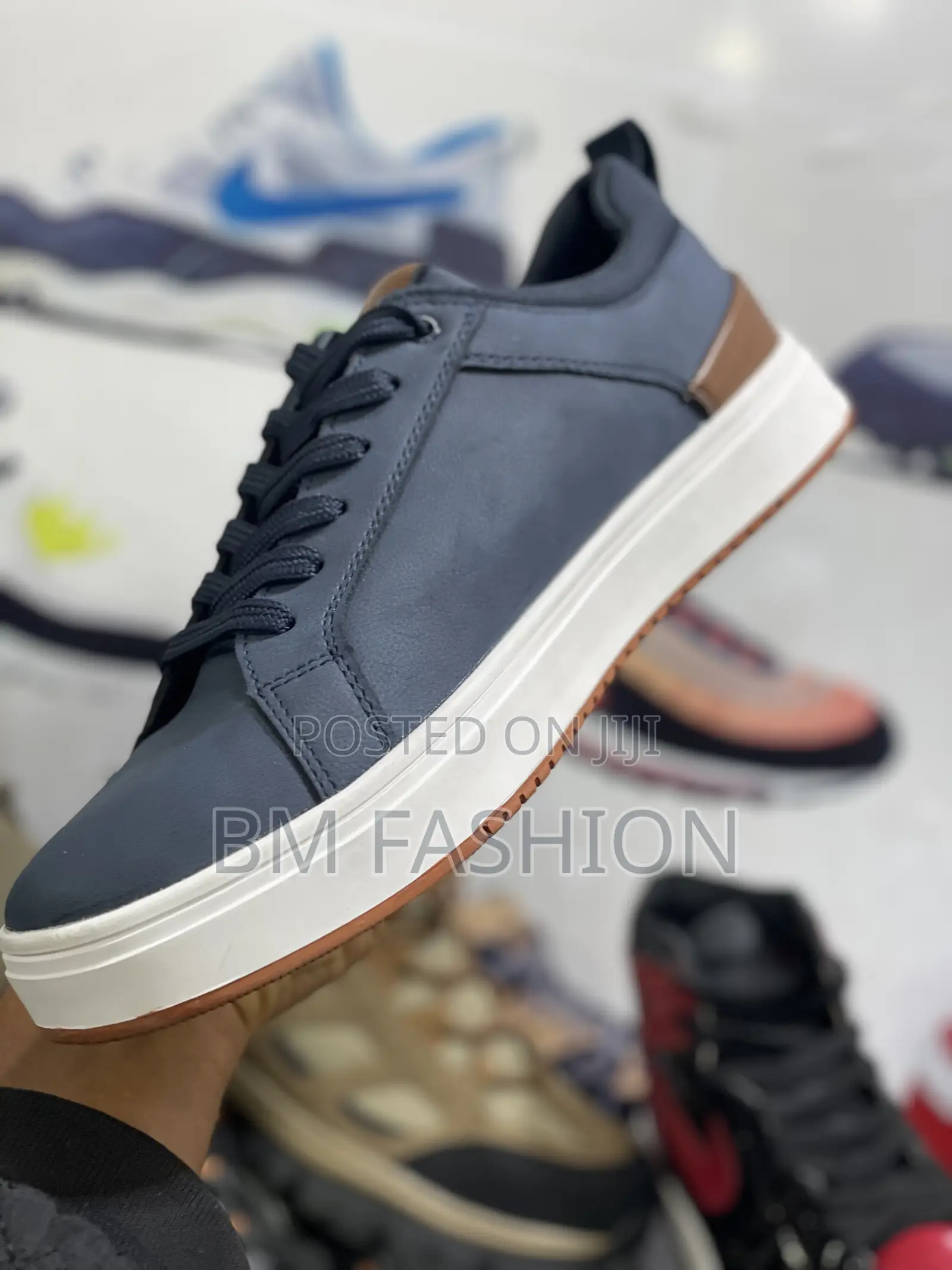 Blue-Black Flats Men’S Classic Shoes