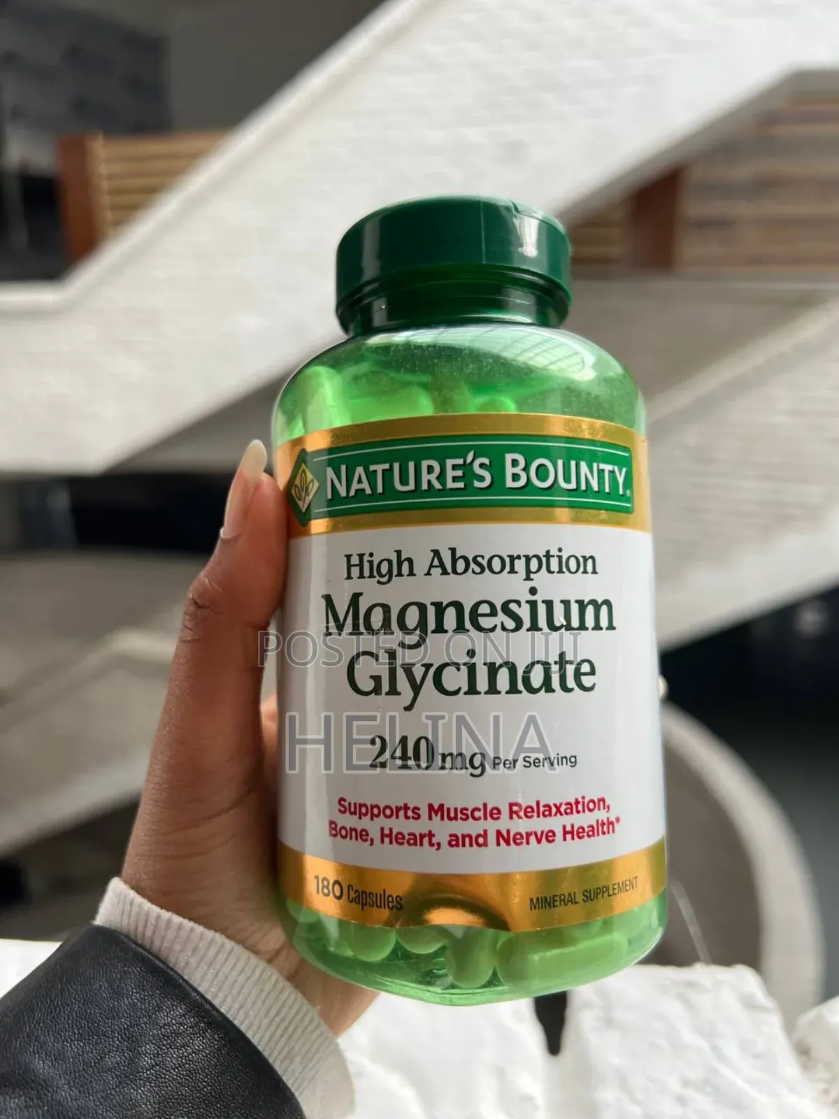 Nature's Bounty Magnesium Glycinate 240mg Per Serving Usa