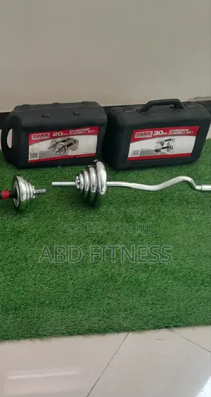Photo - 30kg Adjustabl Dumbbell and Barbell Set
