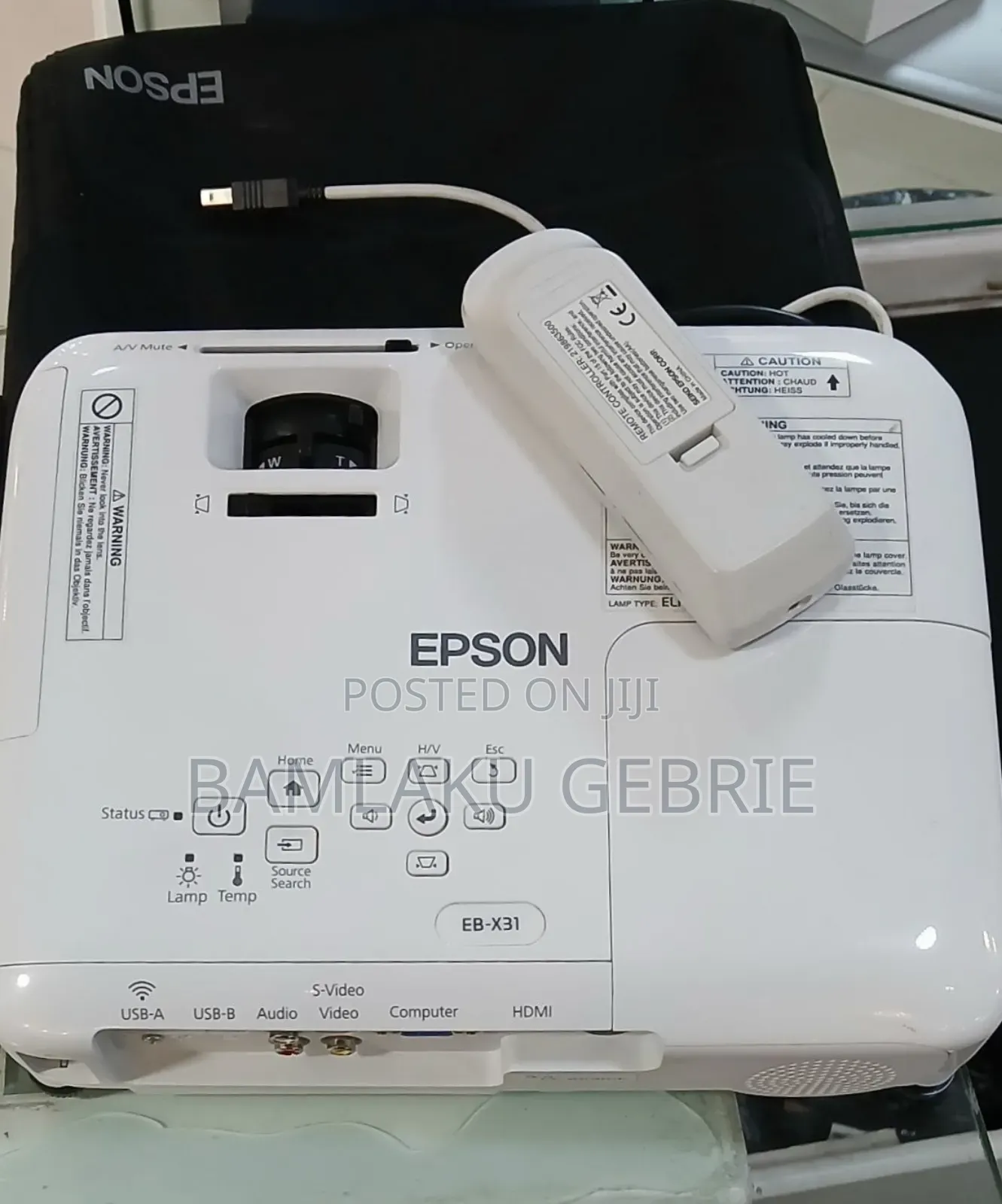 Epson Projector
With Remote 
Model Name: Eb-X31