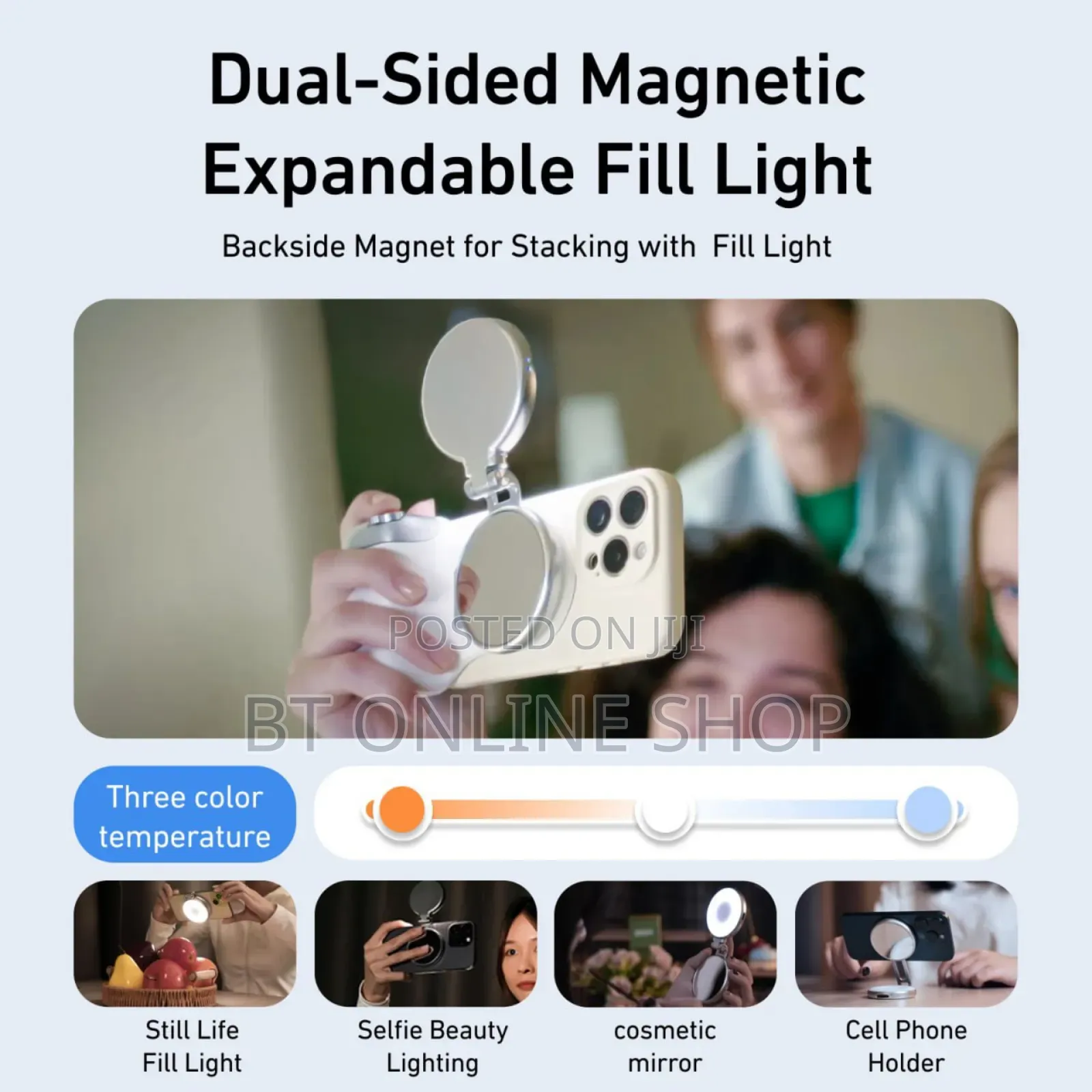 2in1 Telesin Magnetic Grip With Ring Light