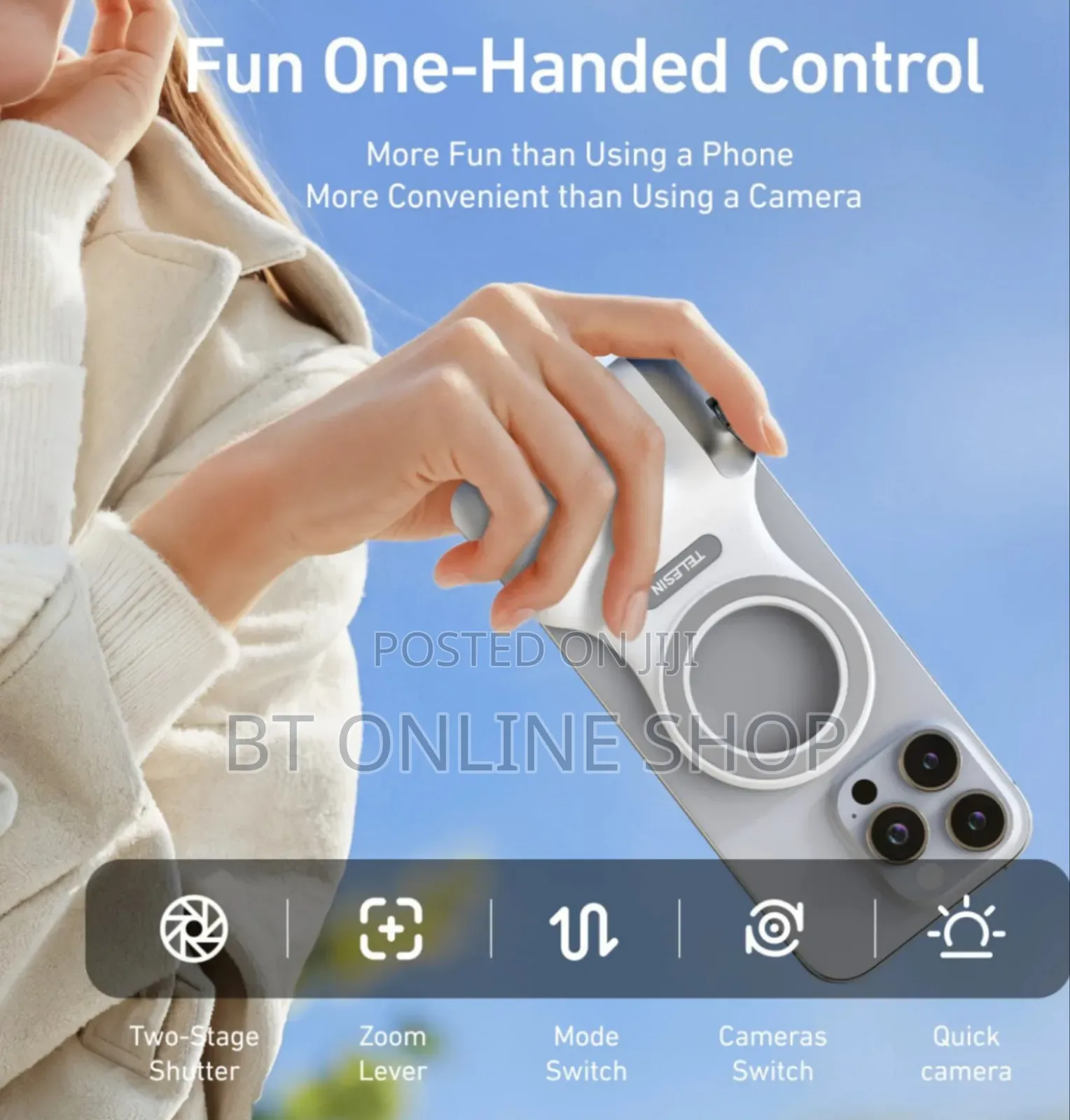 2in1 Telesin Magnetic Grip With Ring Light