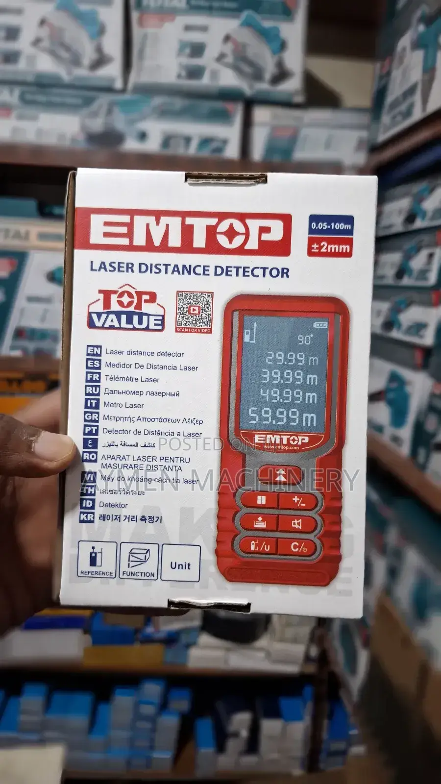 Emtop Laser Distance Detector Meter 100meter ጨረር ሜትር