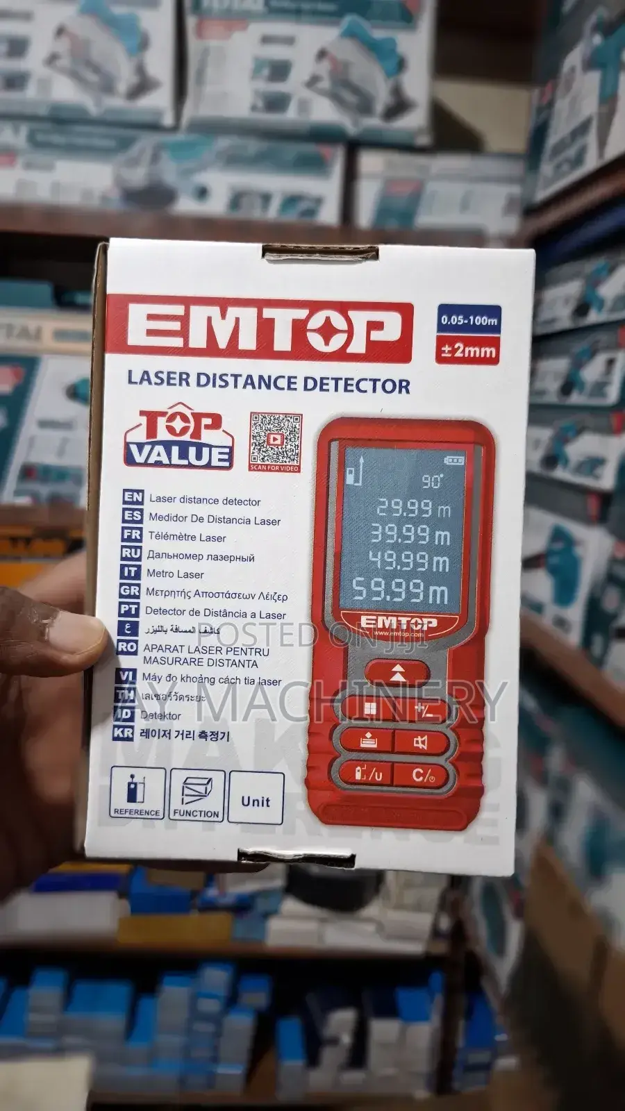 Emtop Laser Distance Detector Meter 100meter ጨረር ሜትር
