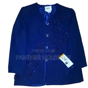 Carissimo Dark Blue Dinner Blazer Floral Set Pantsuit