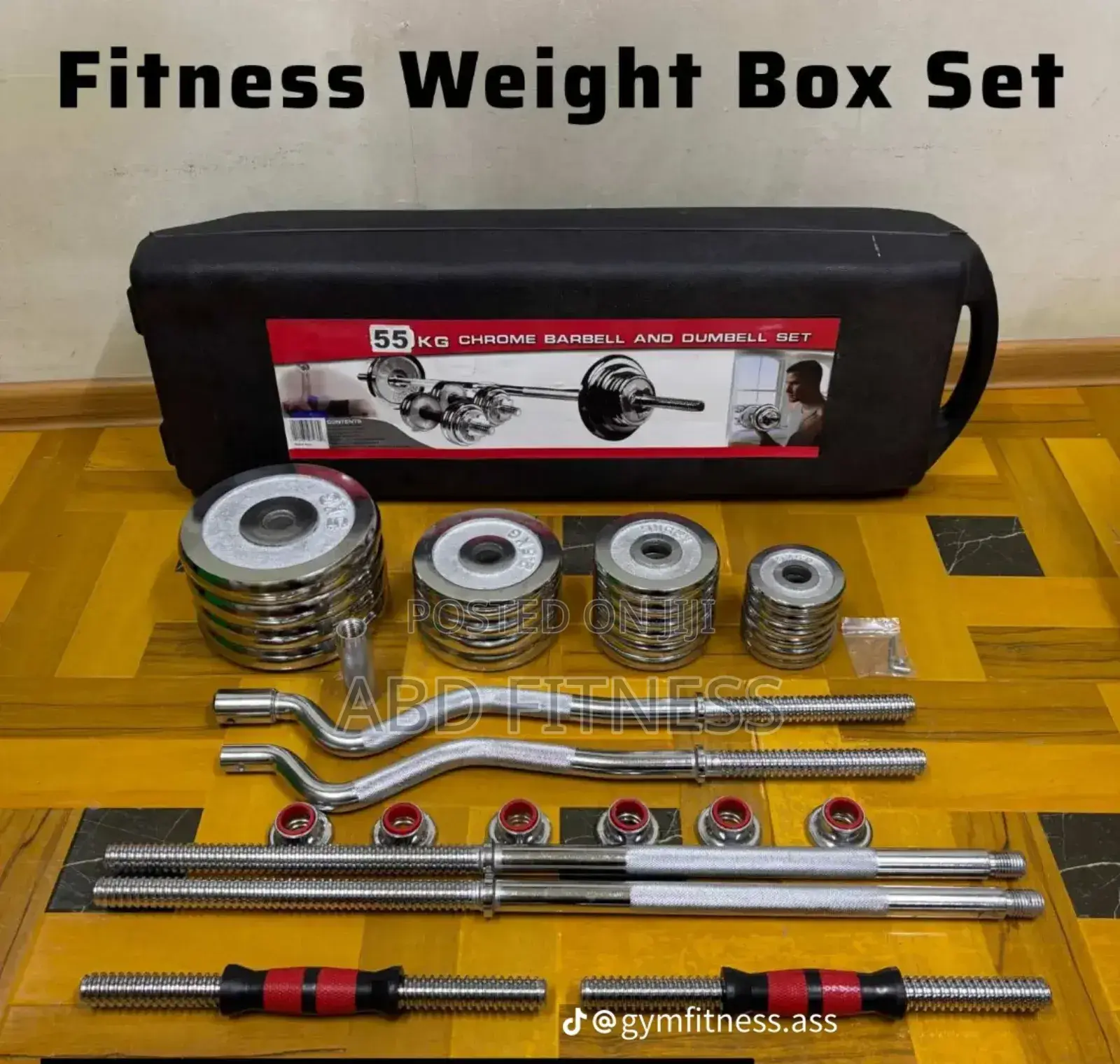 Multi-Functional Adjustable 55kg Dumbbell Barbell Fitness Set